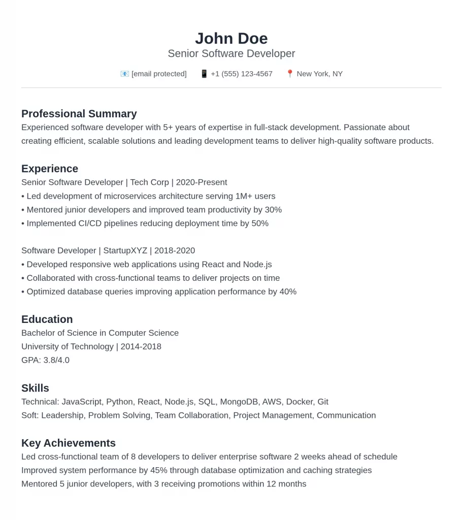 Chronological Resume