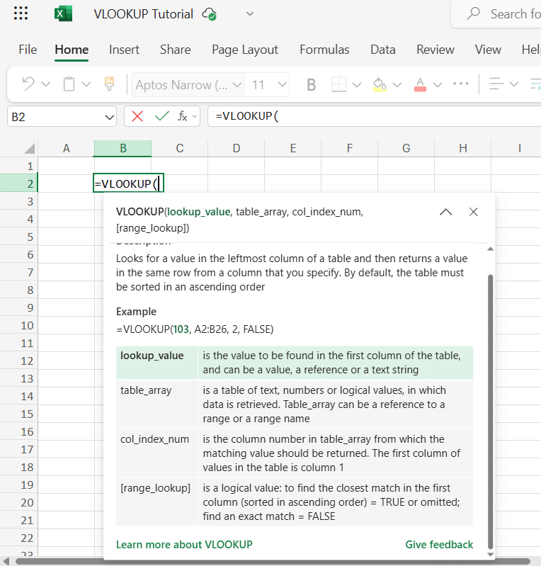 Vlookup Function