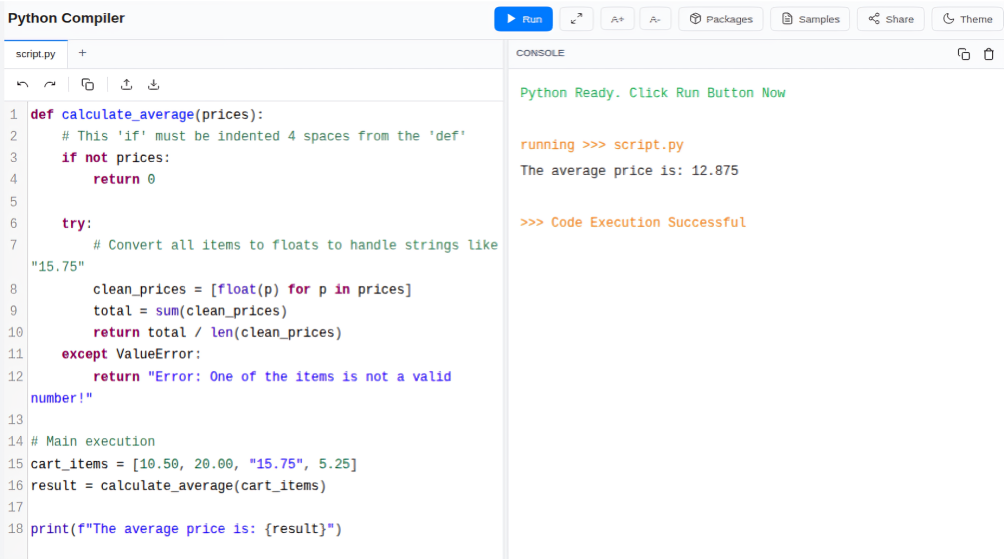 Final Corrected Tutorial Code