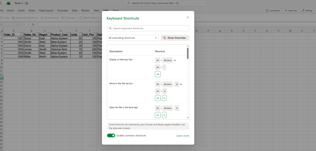 Keyboard Shortcuts 1
