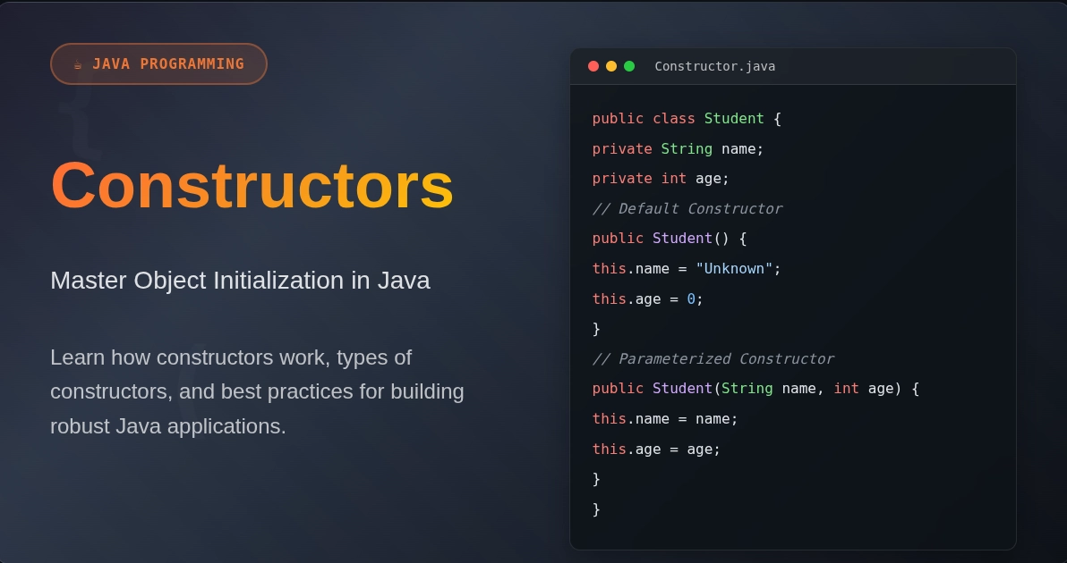 Constructors in Java