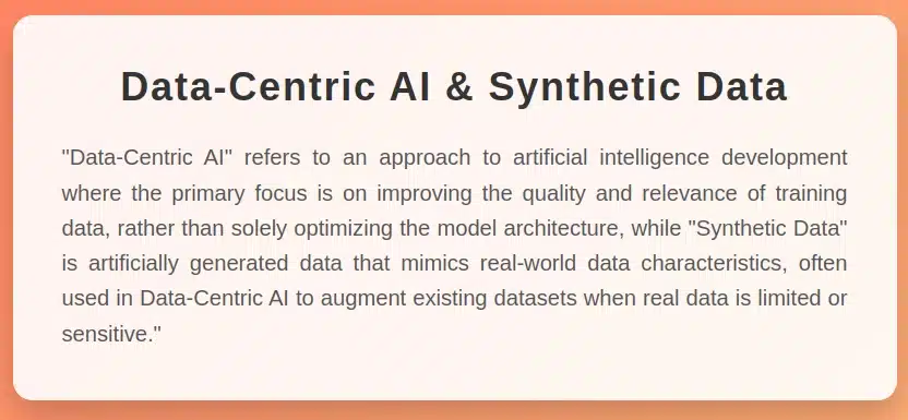 Data-Centric AI & Synthetic Data Definiton