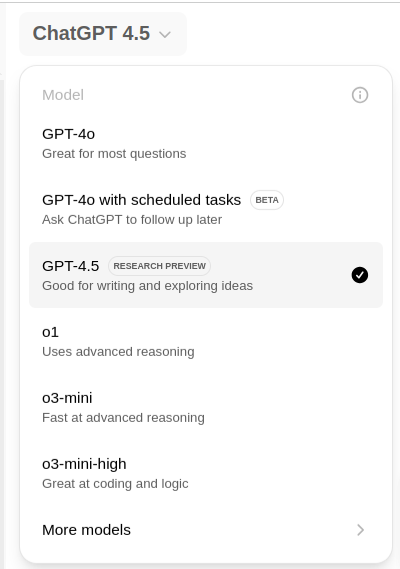 ChatGPT 4.5