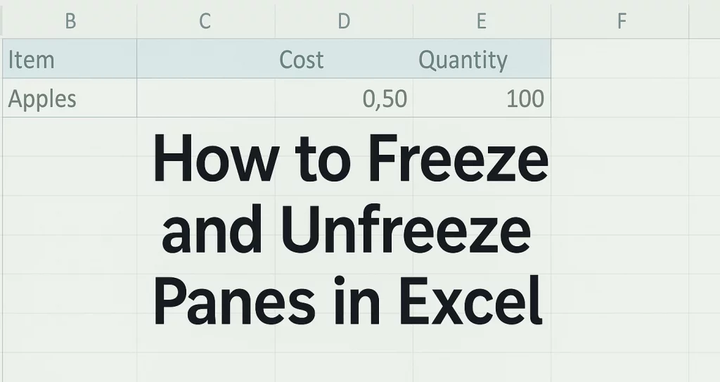 Freeze Unfreeze in Excel