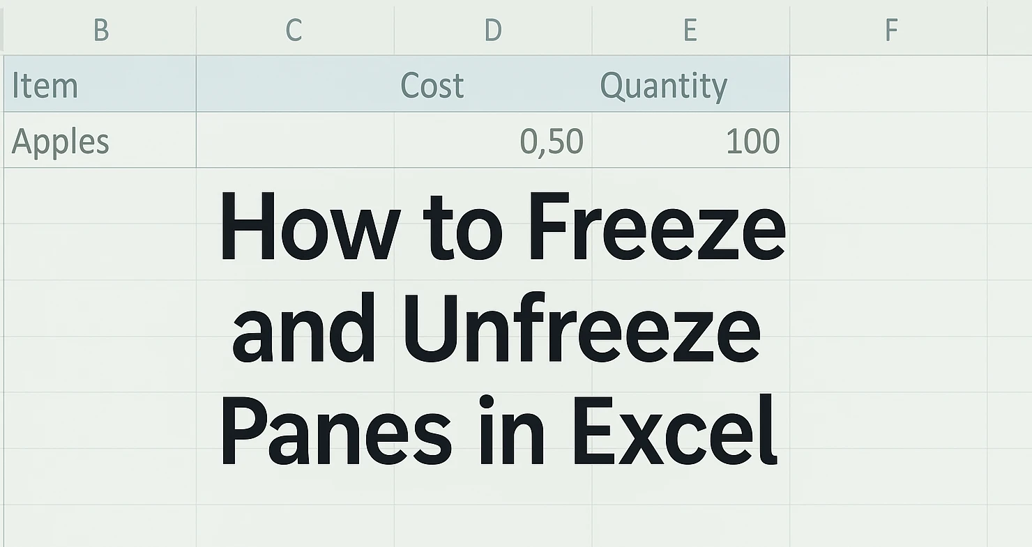 Freeze Unfreeze in Excel