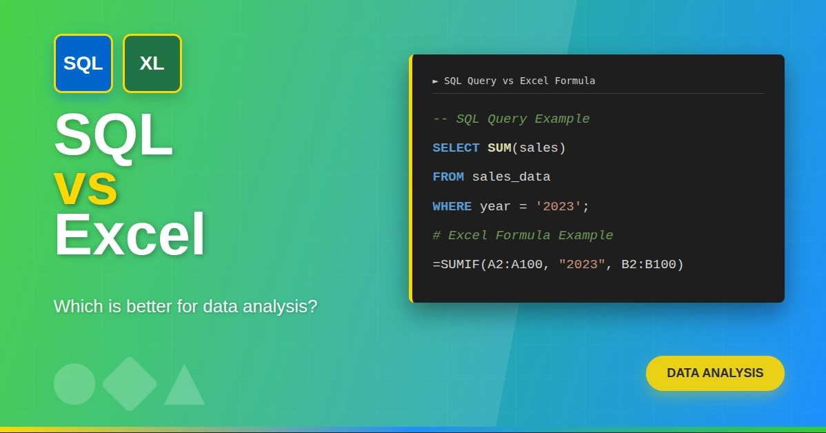 SQL and Excel which one is better