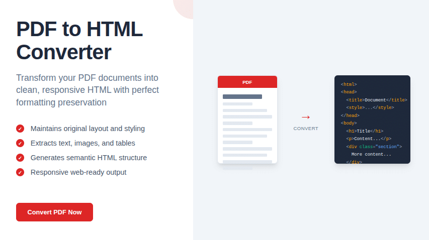 Convert PDF to HTML
