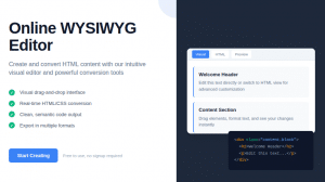 Online WYSIWYG Editor and HTML Converter