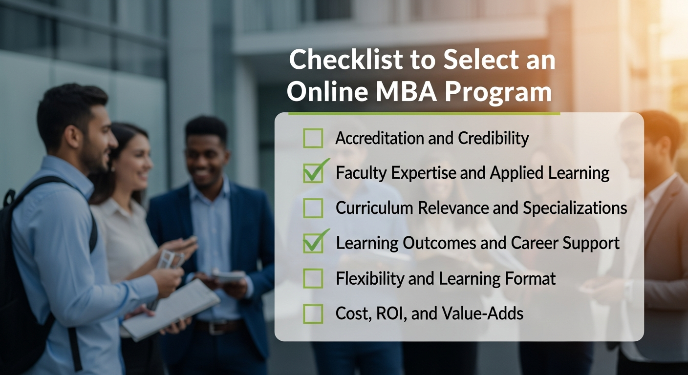 checklist to select online MBA program