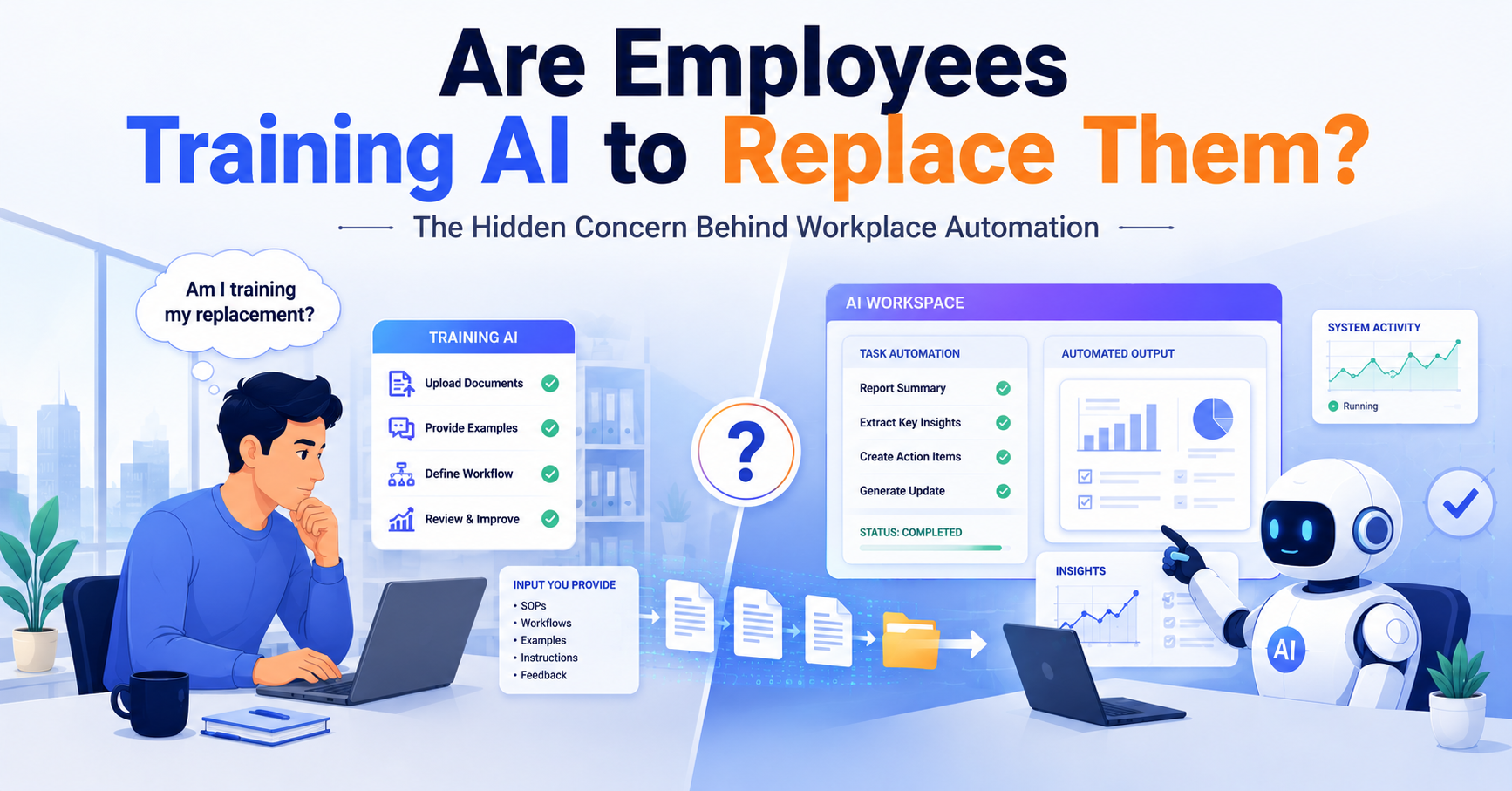 Should employees be worried that training AI tools could mean they teach the software how to do their jobs