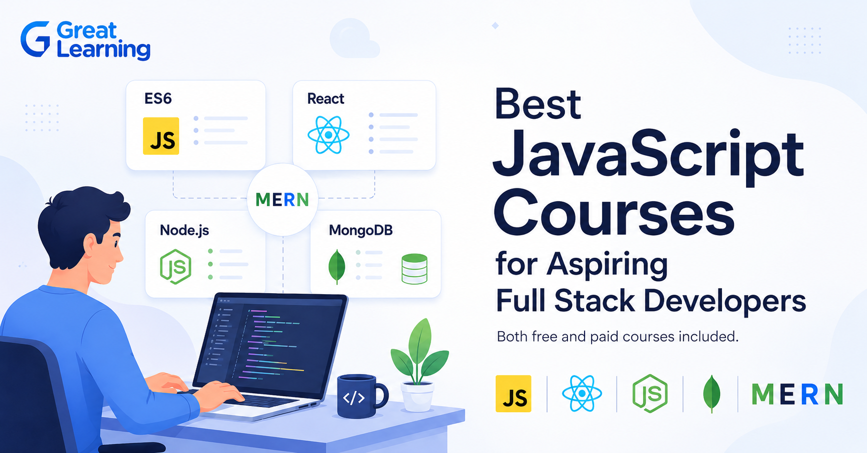 Great Learning Academy best JavaScript free and paid courses including all important languages