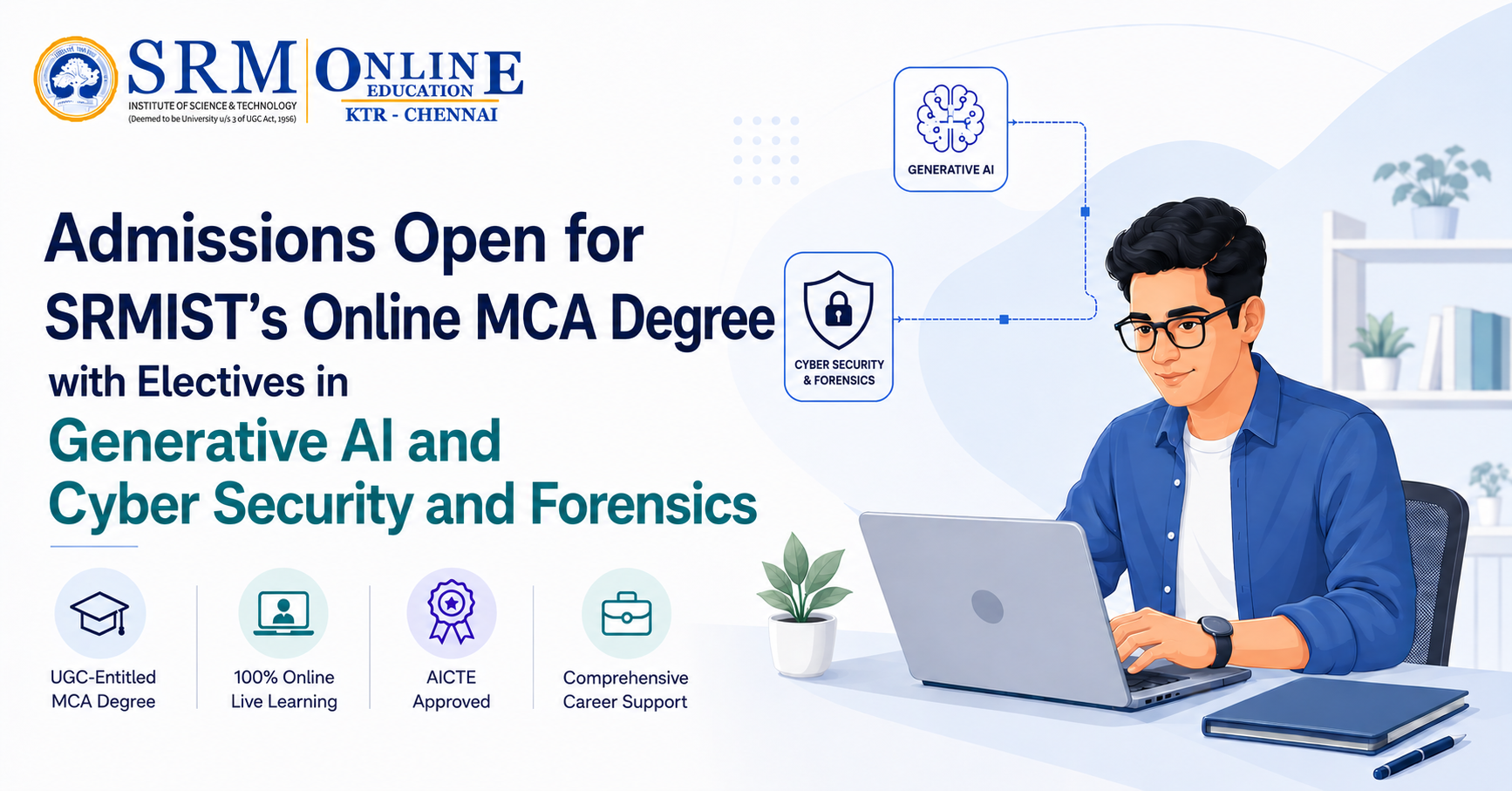 SRMIST Online MCA admissions with Generative AI and Cyber Security electives