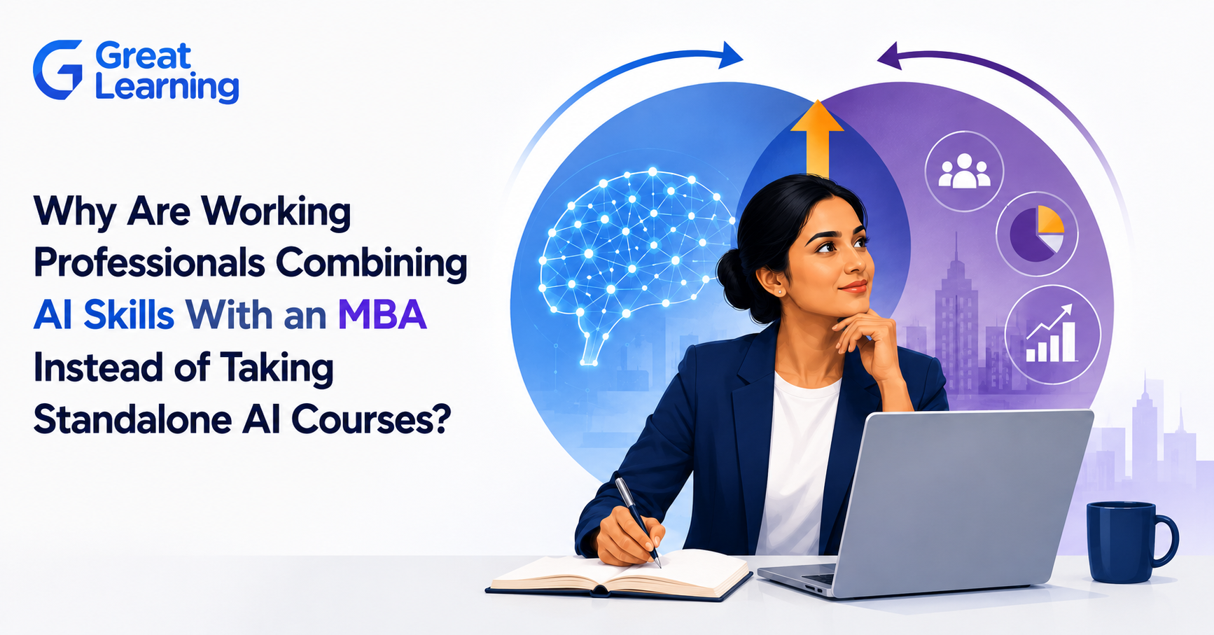 Working professional combining AI skills with an MBA for business and leadership growth