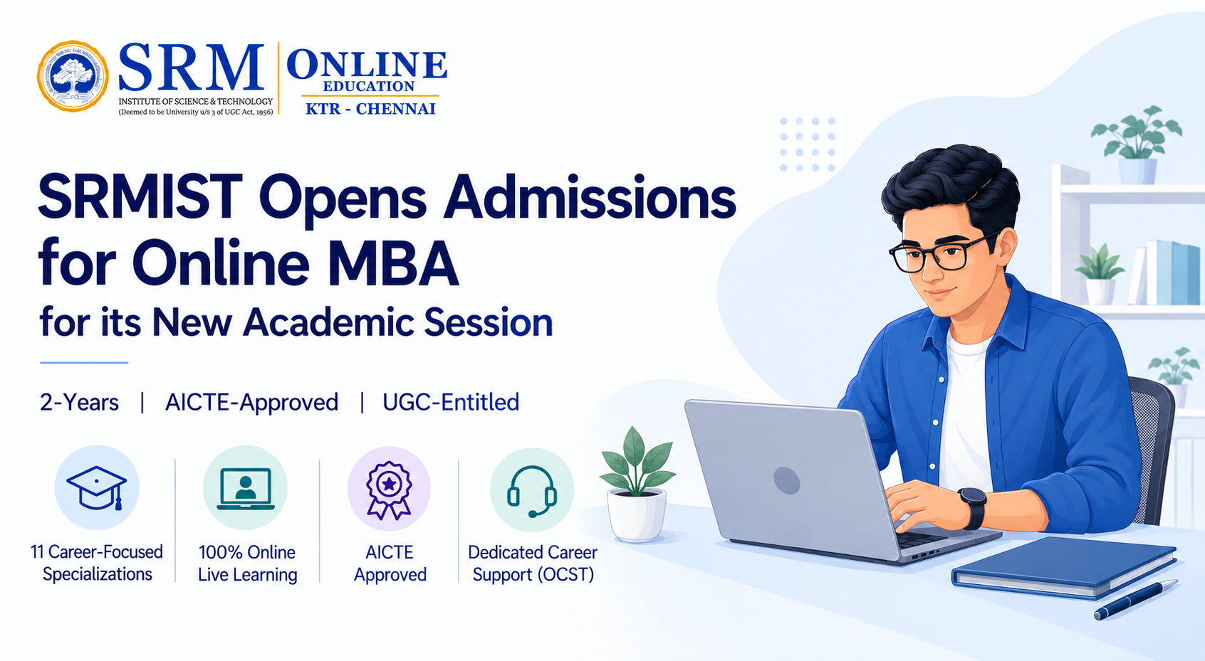 SRMIST online MBA admissions with 11 career-focused specializations