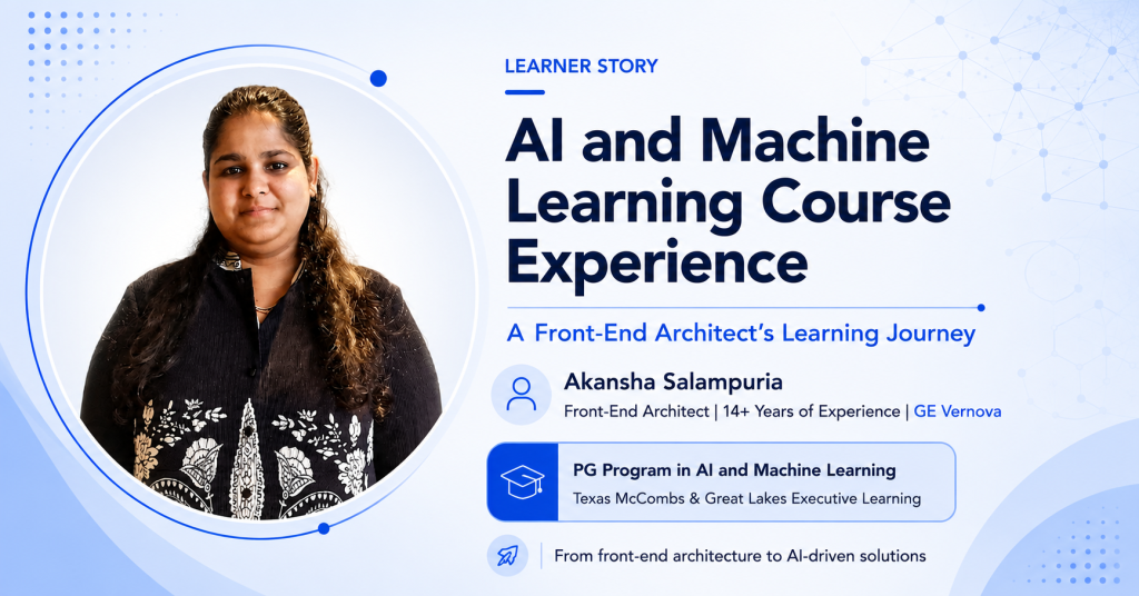AI and Machine Learning course experience of a Front-End Architect at GE Vernova